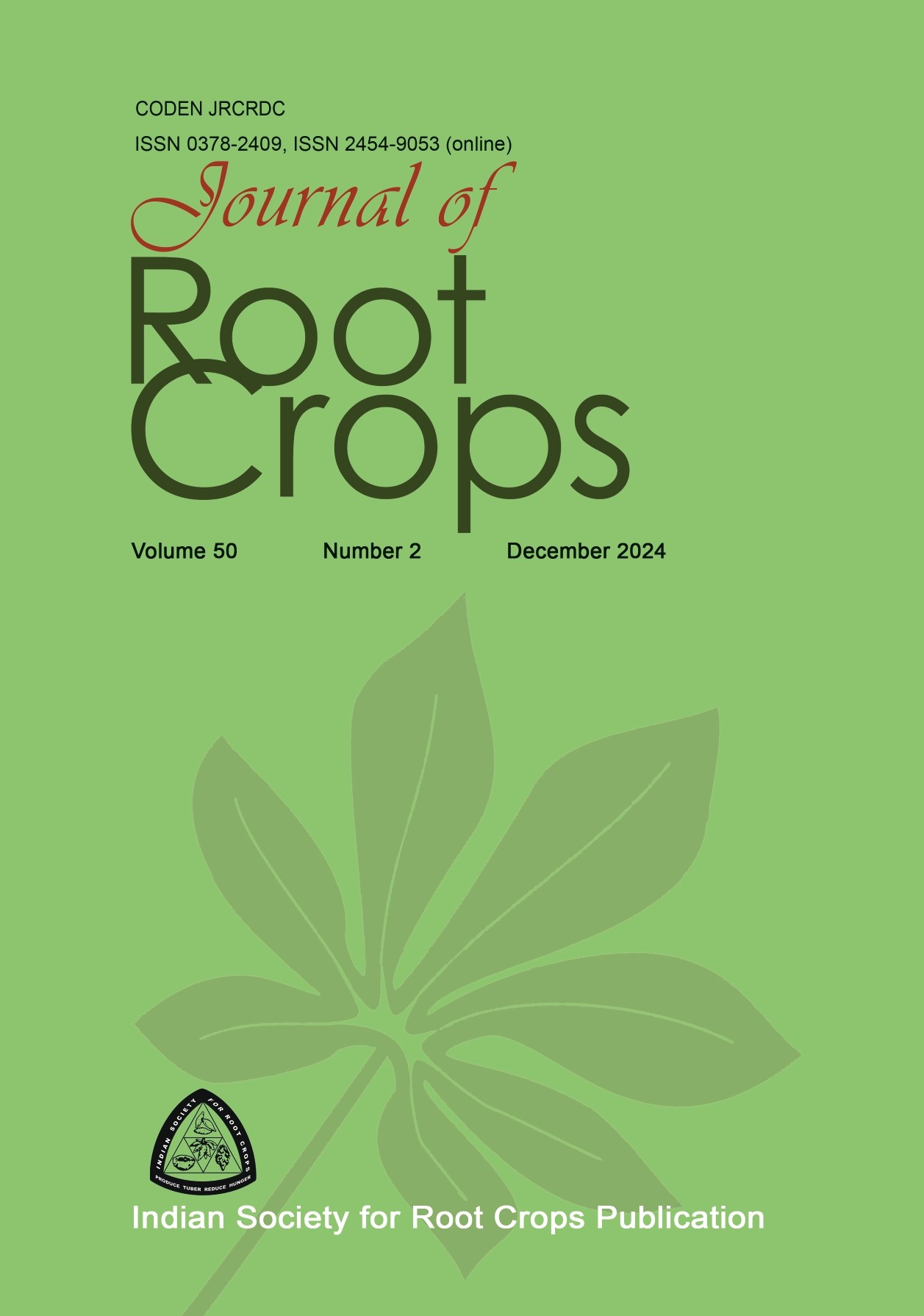 					View Vol. 50 No. 2 (2024): JOURNAL OF ROOT CROPS 
				