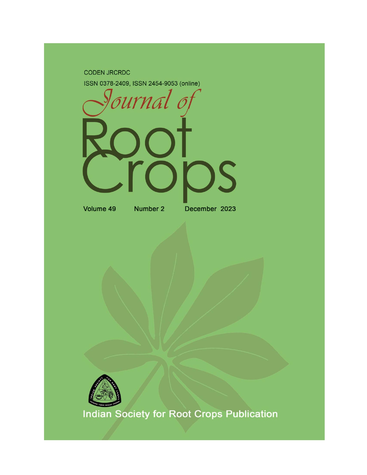 Vol. 49 No. 2 (2023): Journal of Root Crops